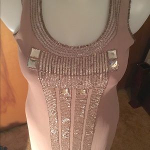 Beautiful bejeweled Worthington rose colored dress size 12